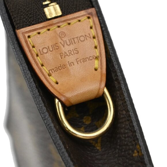 LOUIS VUITTON Logo BUCKET PM Pouch Bag Monogram Leather Brown France - Picture 9 of 13